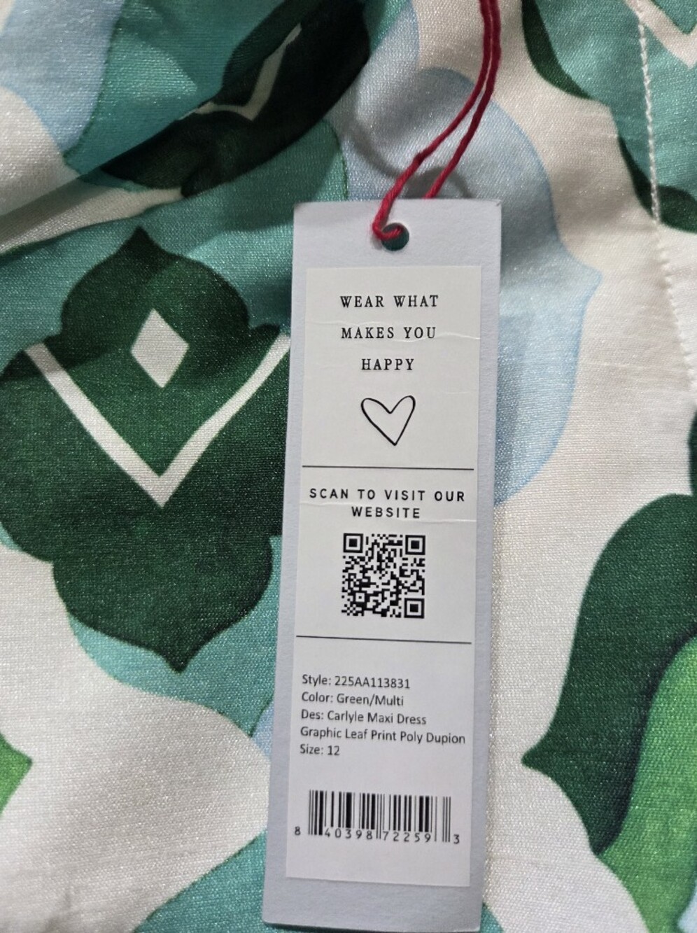 Frances Valentine Green Geo-Print Maxi Dress - Size 12 - Picture 10 of 16